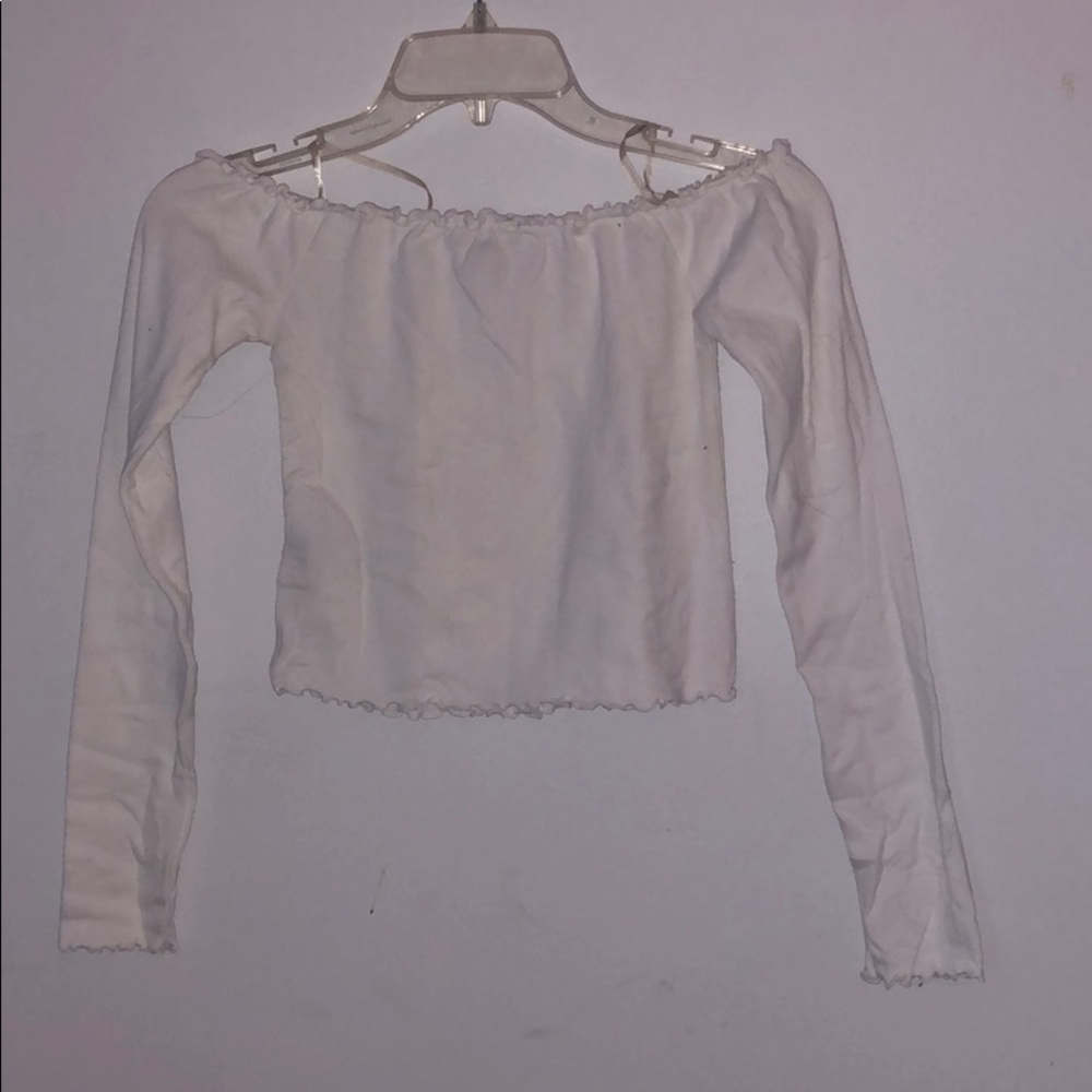 white off the shoulder crop top